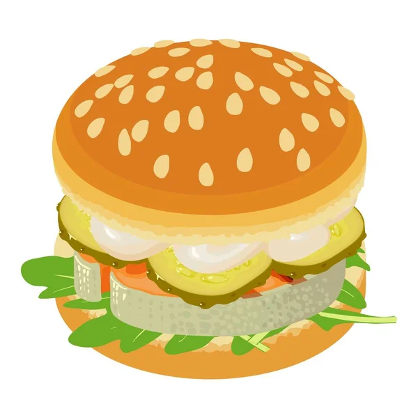 Icono sándwich, estilo isométrico — Vector de stock