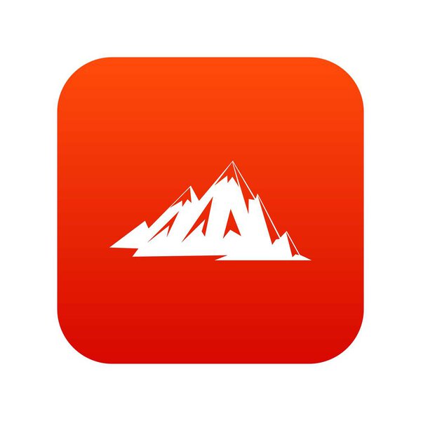 Canadian mountains icon digital red