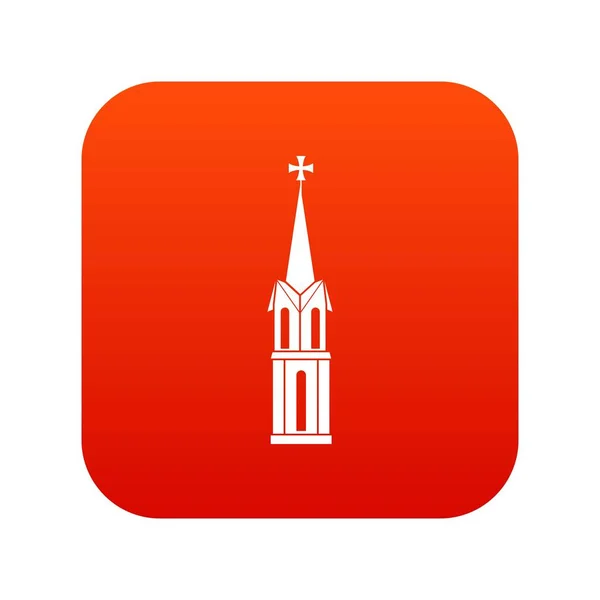 Templom ikon digitális piros — Stock Vector