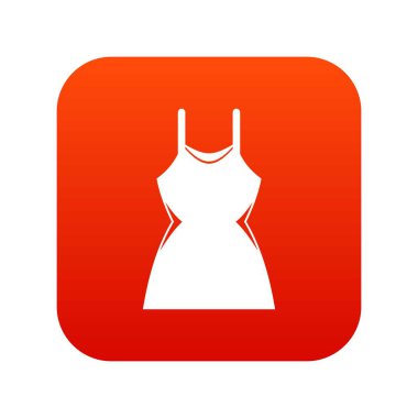 Dijital kırmızı kız elbise simgesi