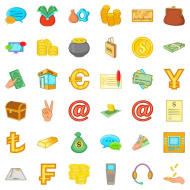 Değişiklik çanta Icons set, karikatür tarzı