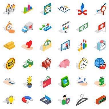 Çek Icons set, izometrik stili