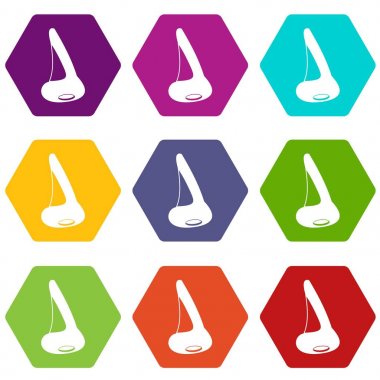 Renk altı yüzlü burun yan Görünüm simgesi ayarla