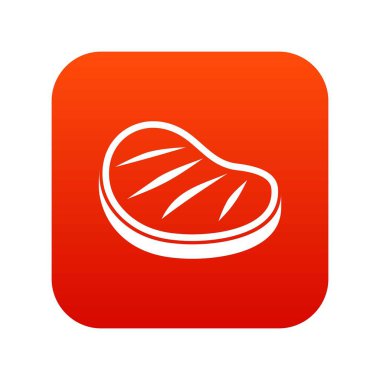 Sığır eti biftek simgesi dijital kırmızı