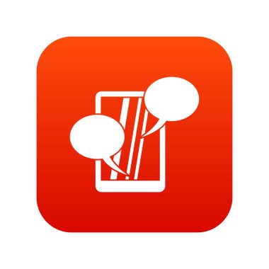 Konuşma balonu telefon simgesi dijital kırmızı
