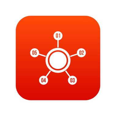 Sayı simgesini dijital kırmızı daire grafiği