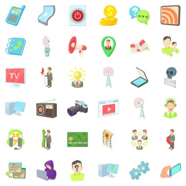 Video çevre Icons set, karikatür tarzı