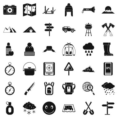 Rockclimbing Icons set, basit tarzı