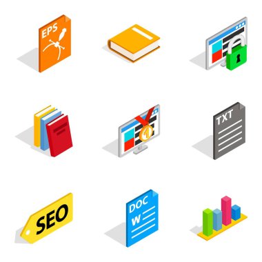 Hükümet resmi Icons set, izometrik stili