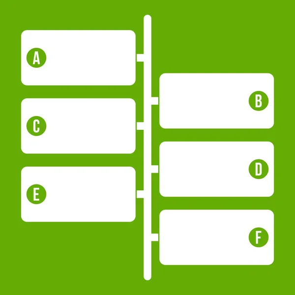 Infographic block på signpost ikonen grön — Stock vektor