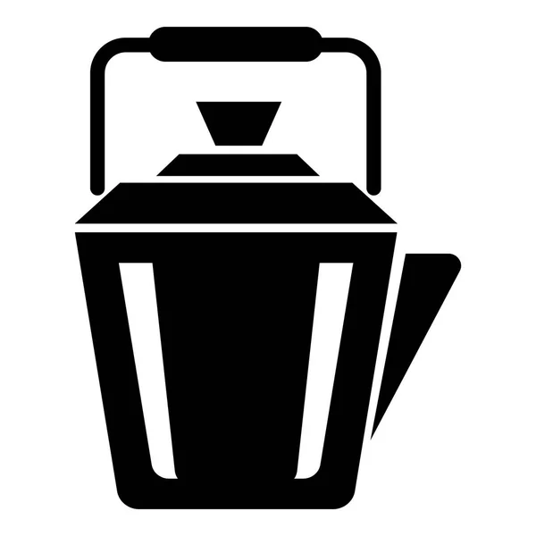 Stalen theepot pictogram, eenvoudige stijl — Stockvector