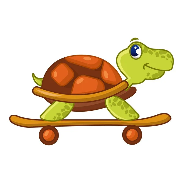Bella icona tartaruga, stile cartone animato — Vettoriale Stock