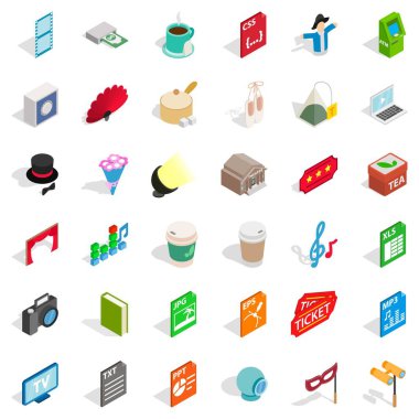 Ses teknisyeni Icons set, izometrik stili
