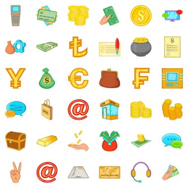 Gerçek varlık Icons set, karikatür tarzı