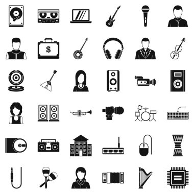 Müzik iş simgeler kümesi, basit tarzı