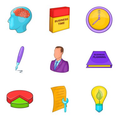 Kişisel gelişim Icons set, karikatür tarzı