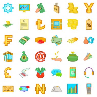 Kasiyer Icons set, karikatür tarzı