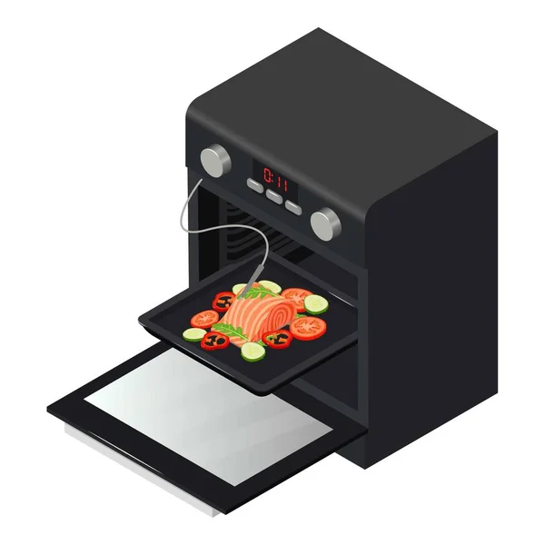 Oven icon, isometric style — Stock Vector