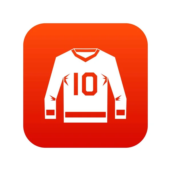 Icône de maillot de hockey numérique rouge — Image vectorielle