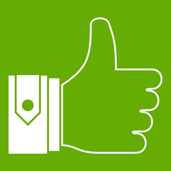Duimschroef opwaarts pictogram groen — Stockvector