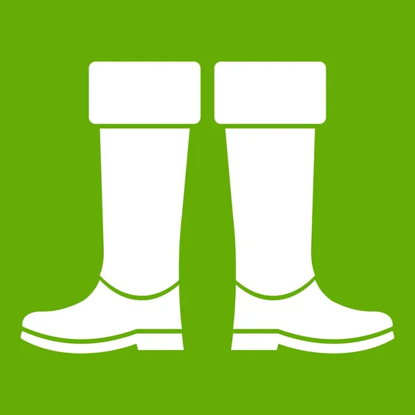 Rubber boots icon green — Stock Vector