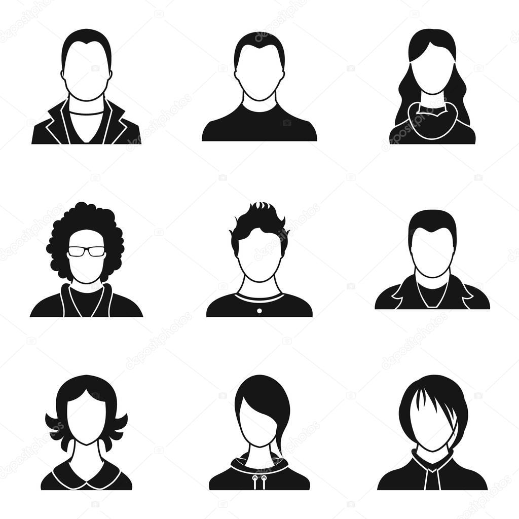 Individual person icons set, simple style