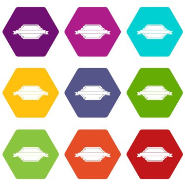 Renk altı yüzlü başlık sayfası veya etiketi Icon set