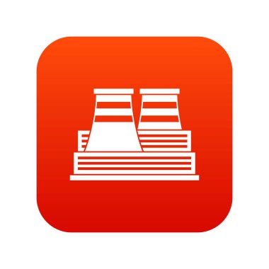 Güç istasyonu simgesi dijital kırmızı