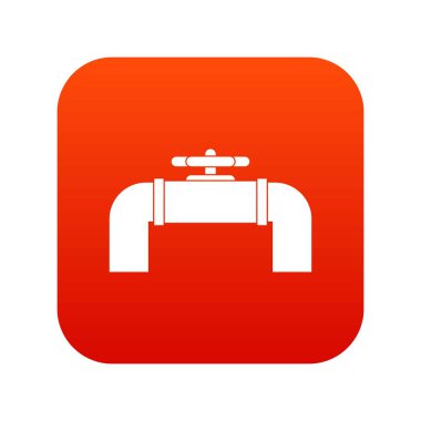 Endüstriyel boru Vana simgesi dijital kırmızı