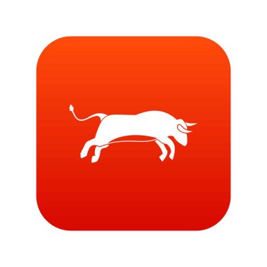 Boğa simgesi dijital kırmızı