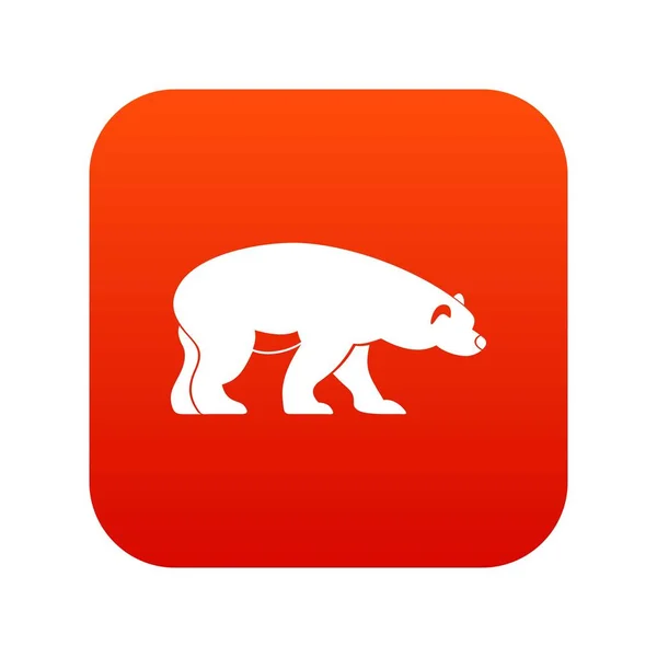 Medve ikon digitális piros — Stock Vector