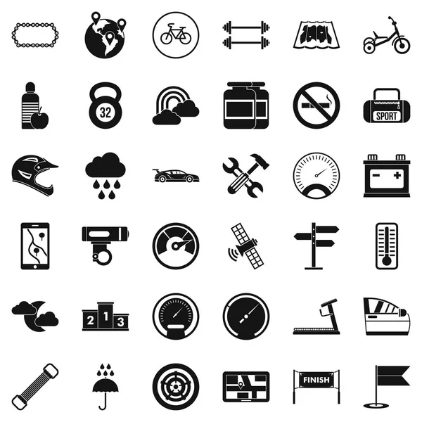 Conjunto de iconos de chófer, estilo simple — Vector de stock