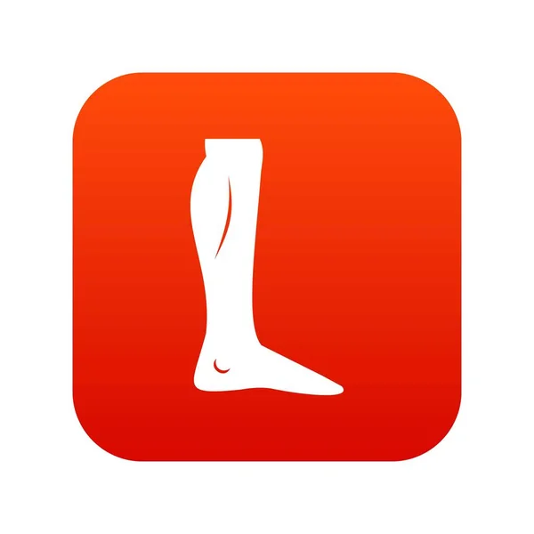 人間の脚のアイコン デジタル赤 — ストックベクタ