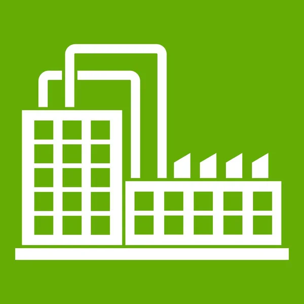 Tovární budovy ikona zelená — Stockový vektor