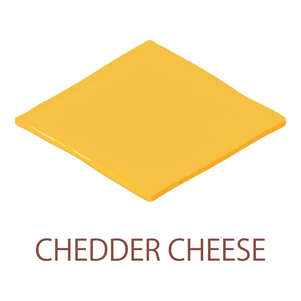 切达奶酪图标，等距风格 — 图库矢量图片