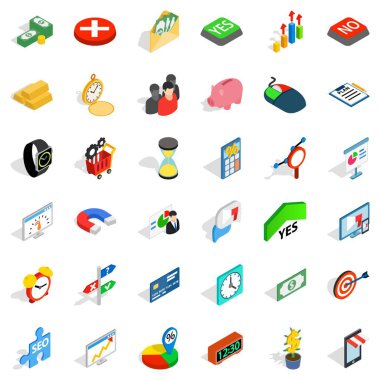 Nakit infüzyon Icons set, izometrik stili