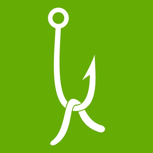 Angelhaken mit Regenwurm-Symbol grün — Stockvektor