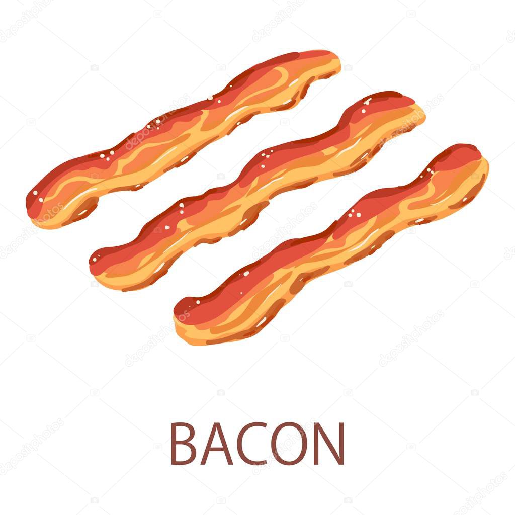 Bacon icon. Isometric illustration of bacon vector icon for web