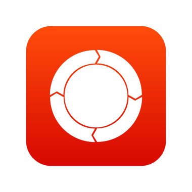 Diyagram pasta grafiği okları simge dijital kırmızı