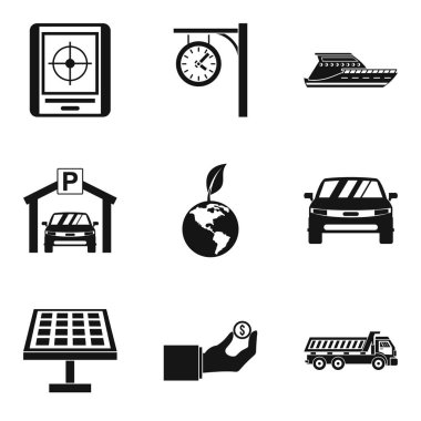 Konumlandırma Icons set, basit tarzı