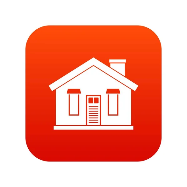 Ícone da casa vermelho digital — Vetor de Stock
