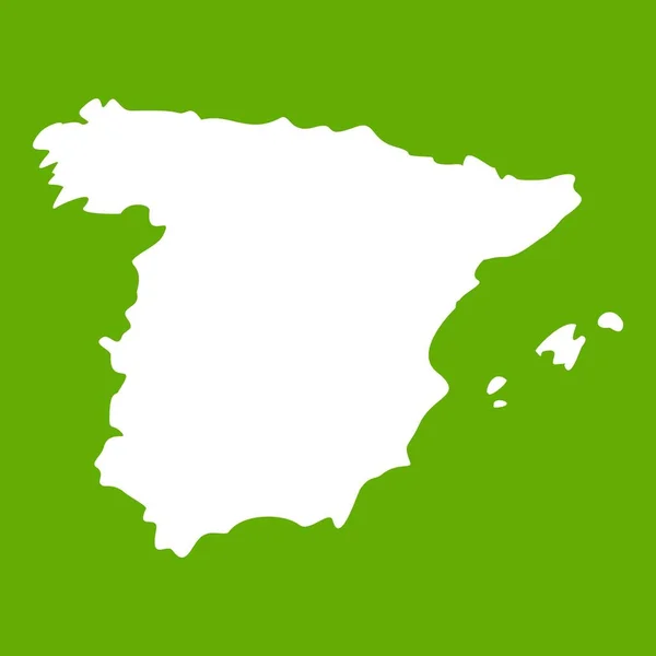 Mapa de España icono verde — Vector de stock