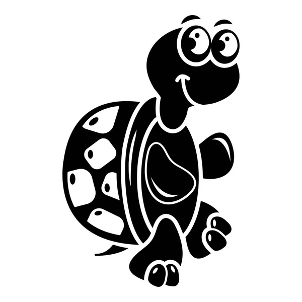 Icono de tortuga divertida, estilo simple — Vector de stock