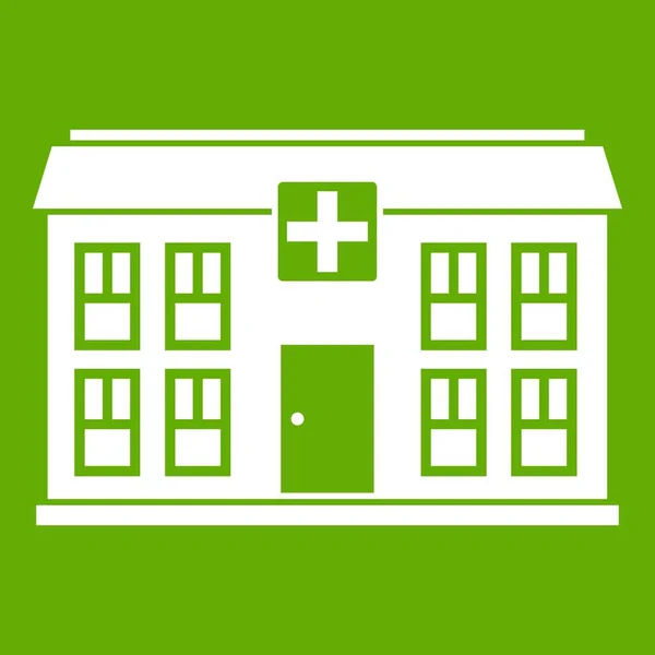 Icono del hospital verde — Vector de stock