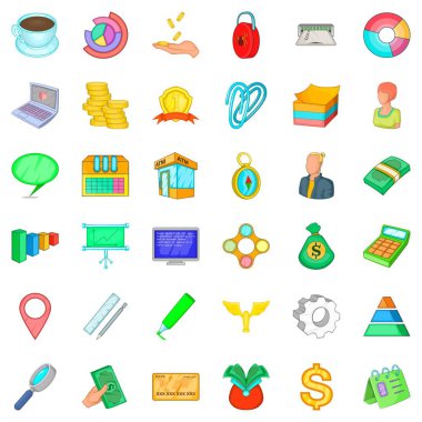 Kurumsal Icons set, karikatür tarzı