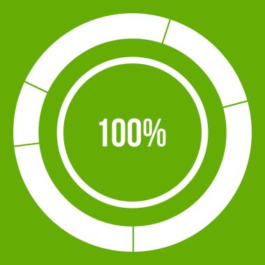 Diyagram pasta grafik simge yeşil