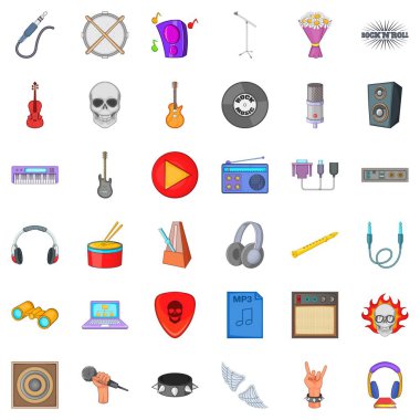 Olmanın mutlulukta Icons set, karikatür tarzı