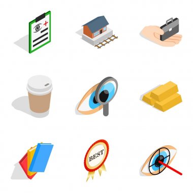 Tıbbi iş Icons set, izometrik stili