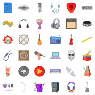 Melodik Icons set, karikatür tarzı