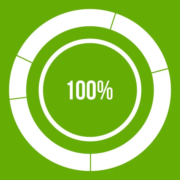 Diagrama gráfico circular icono verde — Vector de stock